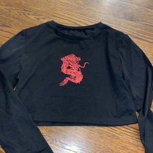 Shein cropped long sleeve top